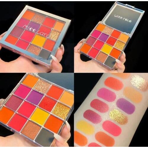 16 Color Eyeshadow Palette Glitter Matte Pigmented For Girl Eyeshadow Use Powder to Makeup Pressed Kit Easy W1Y0