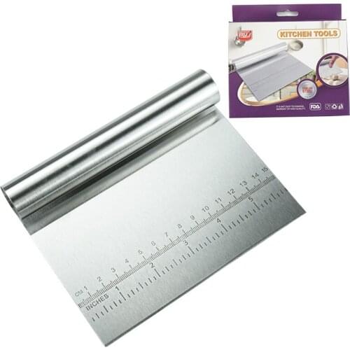 Hot sale stainless steel flour cutter with scale dough cutting scraper baking utensils