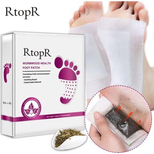 RtopR Wormwood Health Body Detox Foot Patch Effective Improve Sleep Quality Organic Detox Beauty Slimming Feet Cleansing Patch