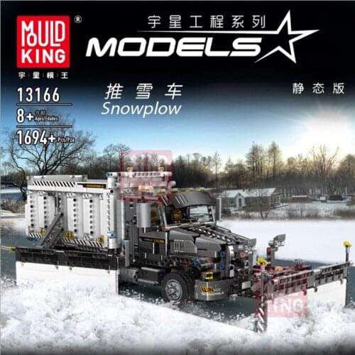 MOULD KING Building Blocks High-Tech Snowplow Truck Model Set Assemble Stacking Bricks Kids Educational DIY Toys Christmas Gifts