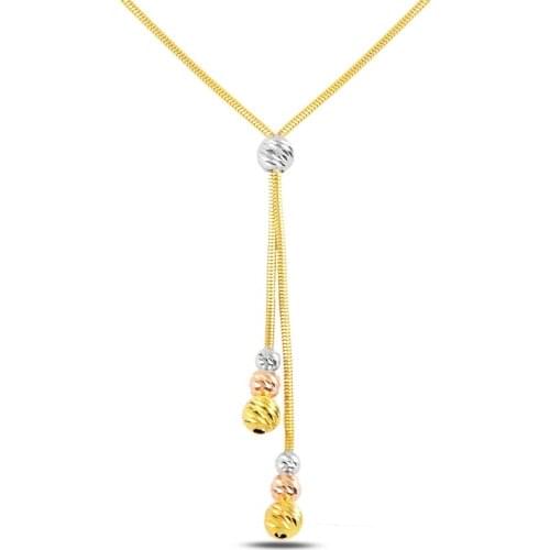 Silver 925 Sterling 3 Color Dorica Top Y Necklace