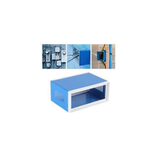 Blue Metal Enclosure Project Case DIY Junction Box anti-static insulation resistance Usage for electronic project