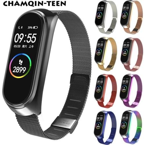 Milanese Stainless Steel Replacement for Xiaomi Miband 4 3 5 6 Wristband Metal Strap for Mi Band 6 Strap Watchband Bracelet