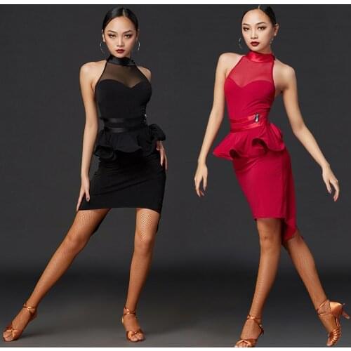 Latin Dance Clothes Female Practice Dress New Professional Latin Performance Dance Dress Chacha Samba Latin Dance Dress DQS7527