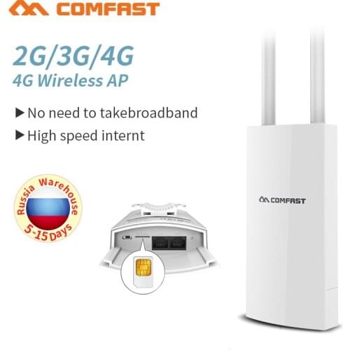 Outdoor WiFi Router 4G lte Wireless AP Modem SIM Card Slot Access Point 2.4G outdoor AP 4G LTE Router 2*5dBi Signal Antenna