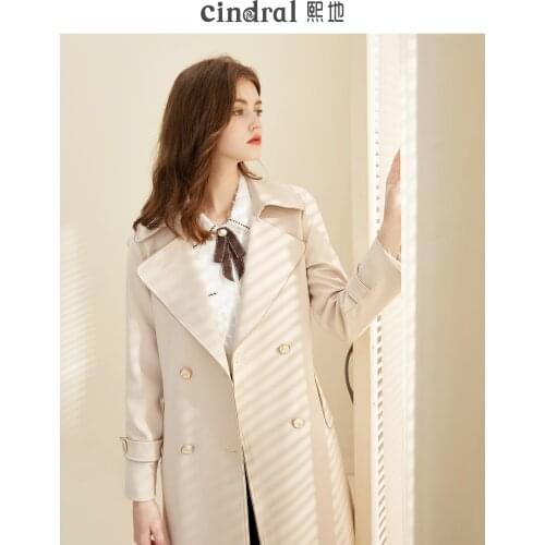 2021 Spring Coat Womens Fashion Small Man Slim Temperament Popular Off White Windbreaker Womens Middle Length