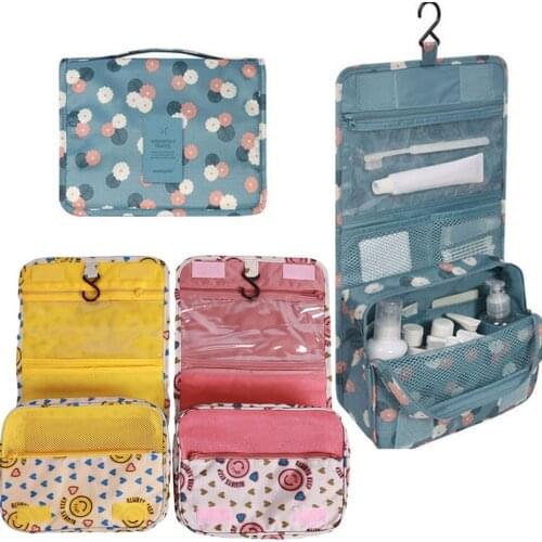 Women Cosmetic Bag Organizer Fashion Makeup Bag Portable Folding Multifunction Wash Bag Large Capacity Hanging Type Make Up Bag