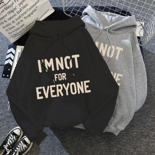 Gothic letter printed hoodie women loose street sweater hoodie women simple wild oversized pullover Korean version