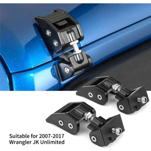 2pcs Metal Hood Lock Latch Bracket Buckle Kit Hold Down for Wrangler JK Unlimited 2007-2017