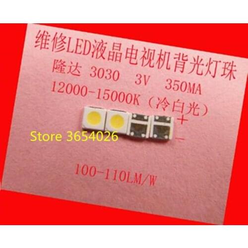 200piece/lot FOR Maintenance Pioneer Sanyo led LCD TV backlight Article lamp SMD LEDs 3030 3V Cold white light emitting diode