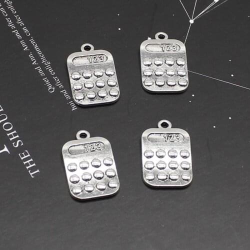 5PCS Retro Antique Silver Calculator Pendant Pendant DIY Handmade Necklace Keychain Earring Jewelry Accessories