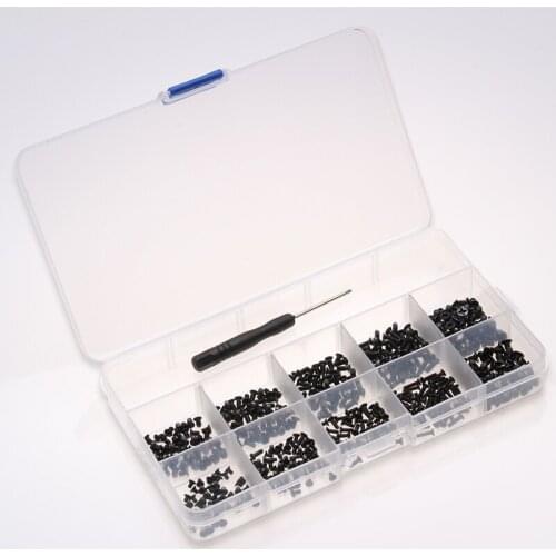 500PCS Black Hexagon Socket Screw Tools Accessories Kit Iron Black Oxide Screws Round Column MachineWith Box