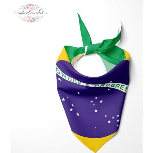 The Brazil flag Dog Bandana Cat Bandana Pet Bandana Pet Accessory personalized name custom pet present scarf
