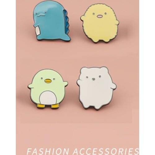 Cartoon Animal Brooch Badge Bear Dolphin Bunny Christmas Pin for Women Metal Brooch Clothes Bag Decoration Jewelry Accessories