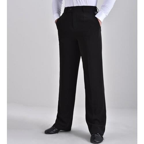 MenS Latin Dance Pants Black Wide Leg Pants Modern Dance Pants Ballroom Dance Competition Clothes Latin Practice Pants DQS6532