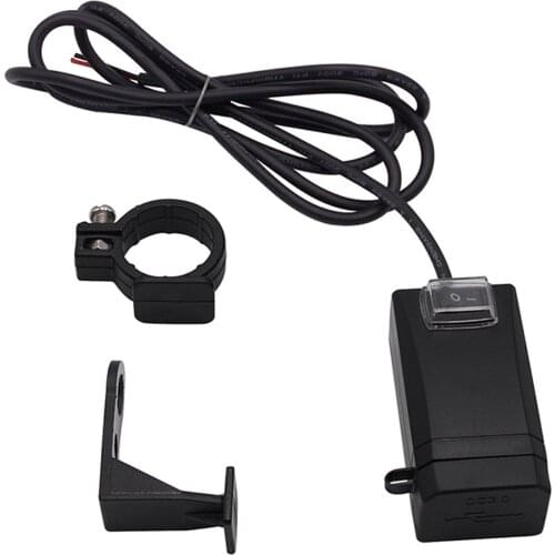 Dual USB Motorbike Motorcycle Handlebar Charger Adapter Power Supply Socket QC3.0 for Motorcycle Phone Car Styling