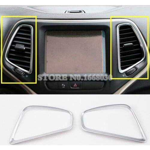 Matte Silver Centre Console Air Vent Outlet Cover For Jeep Cherokee 2014-2016 Car accesories interior Car decoration