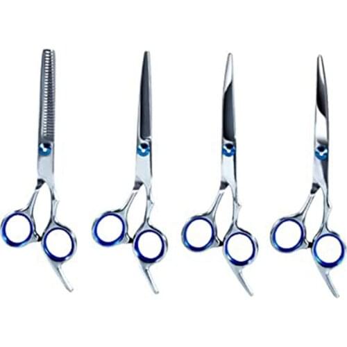 Dog Grooming Scissors Set, 4 Pieces Stainless Steel Pet Scissors Kit for Long Or Short Hair, Small and Large Pet