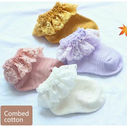 NEW 2020 Cute Infant Baby Girls Kids Sock Frilly Lace Socks Ankle Summer Cotton Socks
