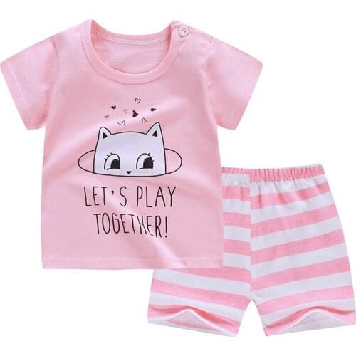 2021 new summer boy Childrens clothes set quality cotton short sleeve baby girls clothes body suit cartoon kids boy clothes set