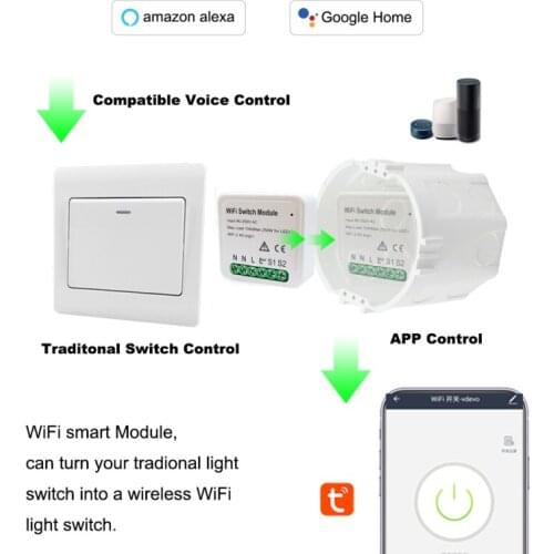 NEW mini tuya smart switch WIFI wireless APP control timing delay smart home automation control module compatible alexa google