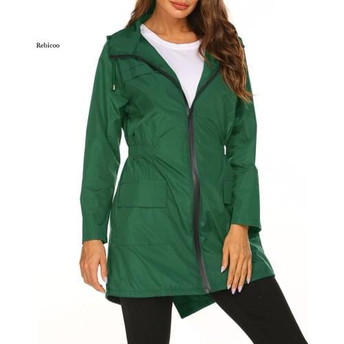 New Womens Lightweight Raincoat for Women Waterproof Jacket Hooded Outdoor Hiking Jacket Long Rain Jackets Active Rainwear