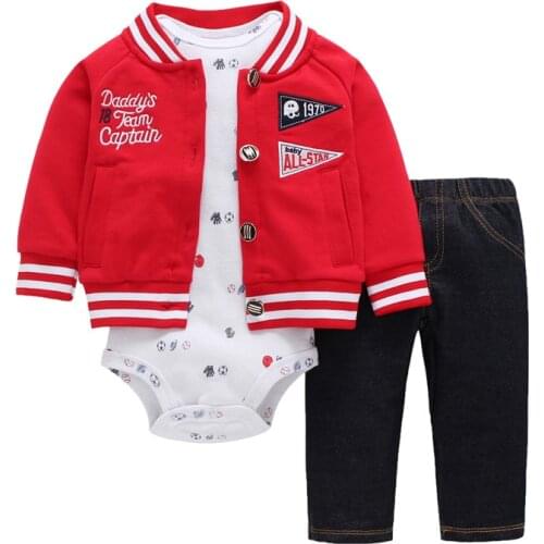 Baby girl boy clothes long sleeve o-neck letter coat+bodysuit+pant fashion newborn set 2019 spring autumn infant outfits cotton