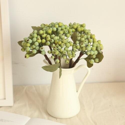PE Foam Berry Green Fruit plant Berries Artificial Flower cherry branches Simulation Olives Home Christmas Decorative Wedding