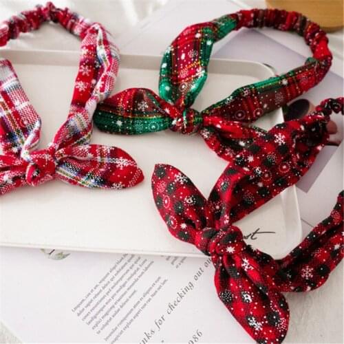 New Year 2021 Christmas Gifts Snowflake Red Headband Christmas Ornaments Noel Decorations for Girls Kids Garland Headband Decor
