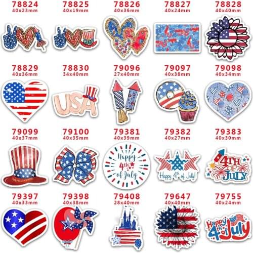 DIY Craft Supplies Sewing Accessories Cartoon Fourth of July Printed Planar Resins Mold 10 Pieces. PR-78824