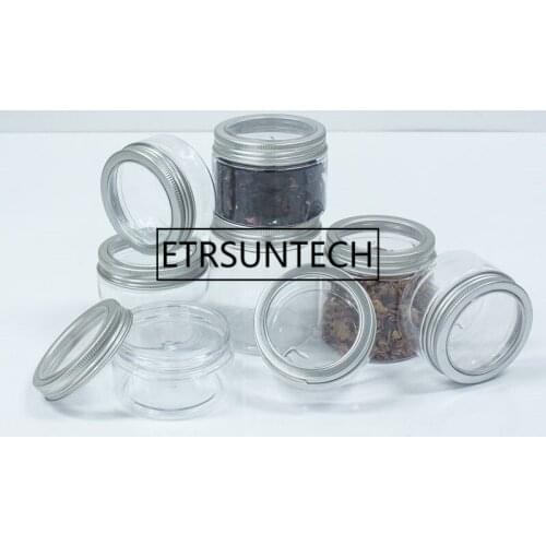 Empty PET Round Jar With Window Twist Lid Cover Cosmetic Lip Balm Containers Nail Derocation Crafts Pot F1195