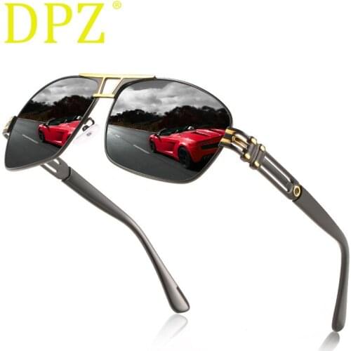 New Mens Polarized Large Frame Square aviation Sunglasses Luxury Metal Driving Neidu Blue Film Sunglasses UV400 Oculos De Sol