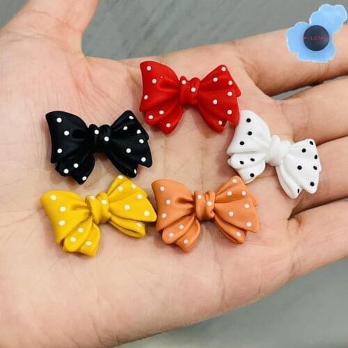 New Arrival 1pcs Bow-Knot Girls Fashion Shoe Decorations Resin Garden Shoes Accessories For Bracelet Croc Jibz Charm