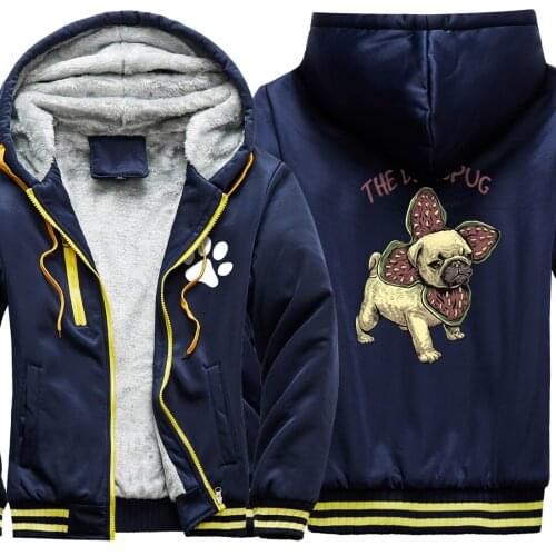 The Demopug Dog Camouflage Mens Raglan Thicken Jackets Long Sleeve Clothing Harajuku Fashion Tops Retro Zipper sudadera hombre