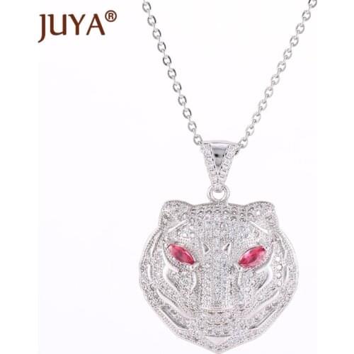 Animal Jewelry Zircon Red Eyes Tiger Head Pendants Necklaces For Men Women Popular Charm pendant