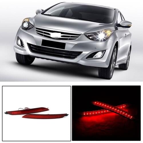 CAPQX 1 Pair For Elantra 12-15 Car-styling LED Tail Light Rear Bumper Light Reflector Brake Signal Warning Lamp Rear Fog Lamp