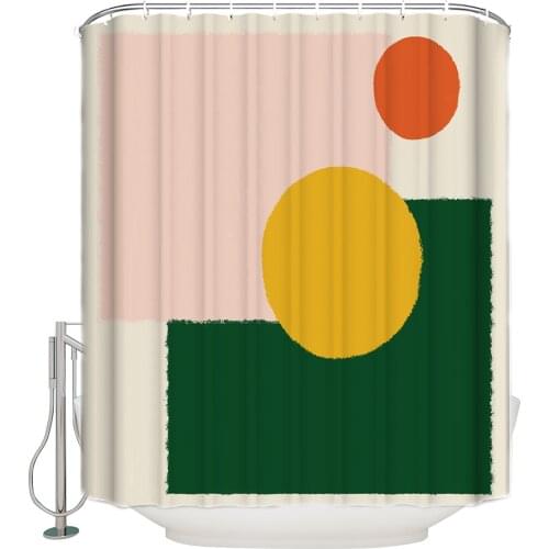 Minimalist Geometric Graphics Abstract Shower Curtain Waterproof Curtains Polyester Bath Curtain