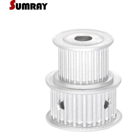 SUMRAY 5M 20T 3M 25T Double Head Timing Pulley 8mm inner bore 16mm width Dual Head Gear Belt Pulley for Engraving Machine