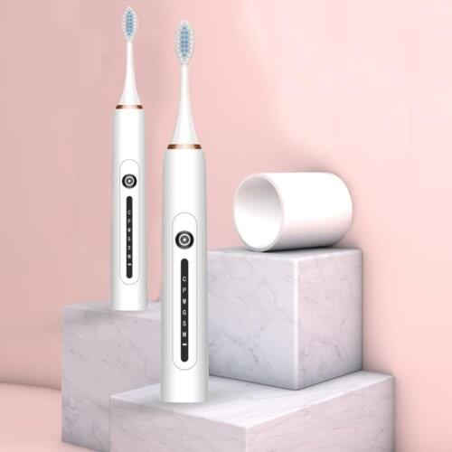 Sonic Electric Toothbrush Adult Timer Brush 6 Mode Rechargeable With 4 Teeth HeadsTooth Brushes Replacement Heads Set