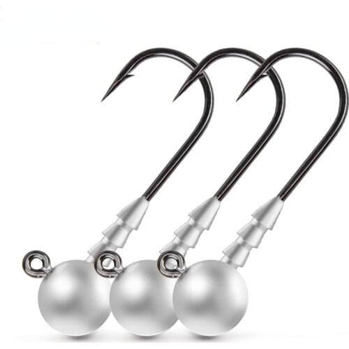 KABA 5g 7g 10g 14g 10pcs/7pcs Round Jig Head Fishing Hooks Saltwater Accessories Bass Perch Fishing Tackle Barbed Hooks