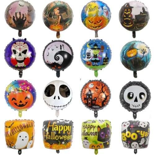 10pcs 18inch Pumpkin Ghost Balloons Foil Helium Balloons Inflatable Kids Toys Air Globos Halloween Party Decoration Supplies