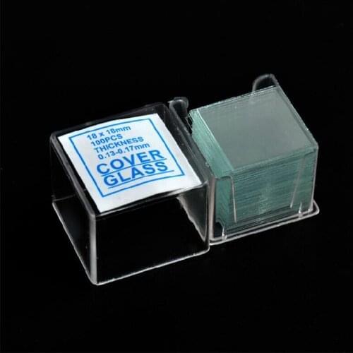 100 PCS 18x18mm Square Microscope Glass Slide Cover Slips Blank Slides