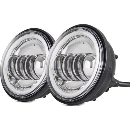 2Pcs 4.5 " LED Auxiliary Spot Fog 4 1/2 Headlight Motorcycle Fog Lights DRL Halo For Harley, 30w 4.5" Harley Fog Lamp For Harley