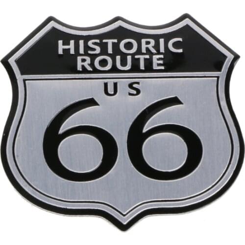 3D Car Emblem Badge Sticker Decal Metal Route 66 For Cadillac US SRX Ford