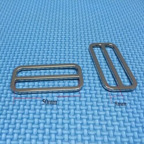 4pcs 2 inch (50mm inner) Heavy Duty Thickness Shoulder Leather Bag Strap Rectangle Adjust Tri-glide Pin Buckle