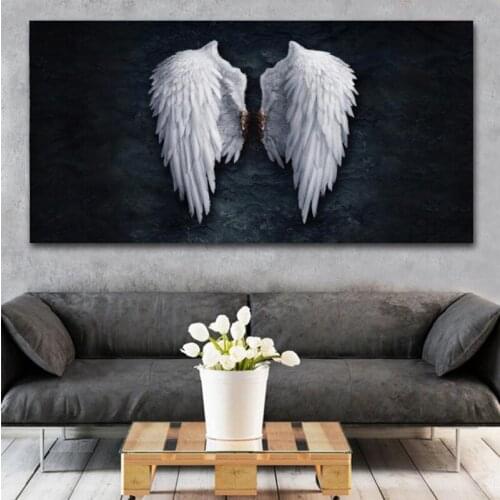 Black and White Angel wings Canvas Paintings on the Wall Art Posters and Prints Wings Abstract Wall Pictures Home Decoration