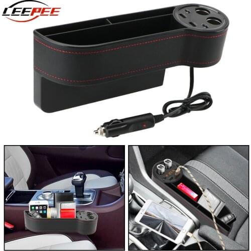 Car Seat Crevice Storage Box Car Organizer With USB Fast Charger Cigarette Lighter Car Accessories Universal New Fashion