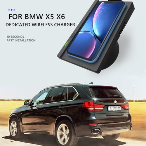 Car Qi Standard Wireless Charger 10W Quick Charging for 2014-2018 BMW X5 / X6 Left Driving Auto Wirelses Charger