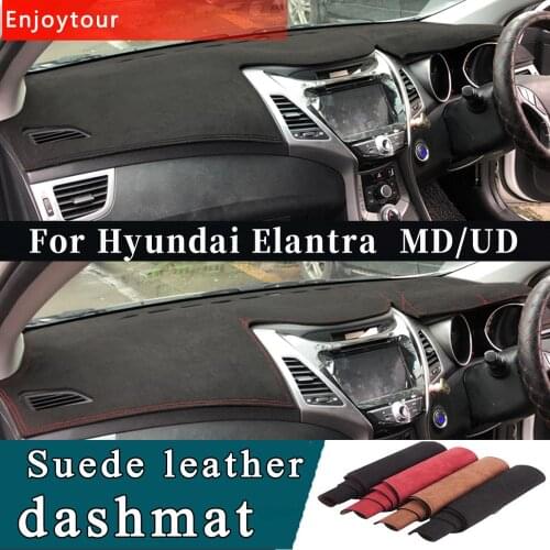 Car-styling Suede Leather Dashmat Dashboard Cover Pad Dash Mat Carpet Custom For Hyundai Avante Elantra I35 2011 2012 2013 2015