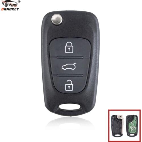 Dandkey 3 Buttons Flip Folding Remote Key HA-T005 CE0678 For HYUNDAI i30 433MHz TOY40 Key Blade ID46 Transponder Chip